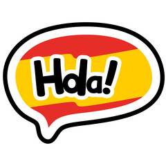 Red yellow speech hola comic style greeting design element © widhihutomo