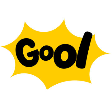 Yellow explosion gool soccer action style text design element