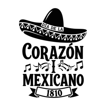 Corazon Mexicano Sombrero Music Badge