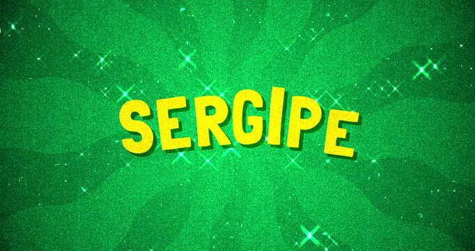 Sergipe text - Brazil Colors glitter background
