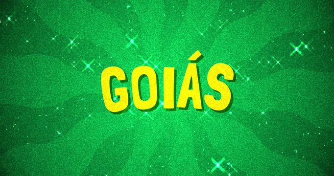 Goi&aacute;s text - Brazil Colors glitter background
