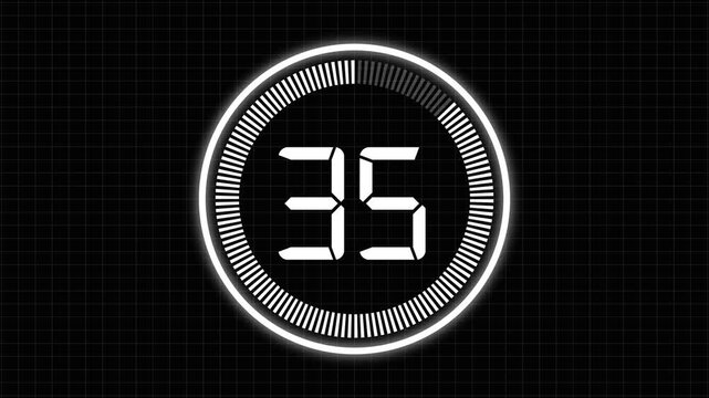 Minimal countdown timer animation from 40 to 0 seconds. Round circle 40 seconds countdown, Modern flat design with animation. circle countdown animation for special deal Promotions. 4k video