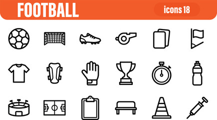 Football Sport Equipment and Stadium Icons © liubomir118809