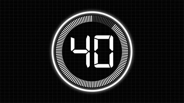 Minimal countdown timer animation from 45 to 0 seconds. Round circle 45 seconds countdown, Modern flat design with animation. circle countdown animation for special deal Promotions. 4k video