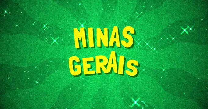 Minas Gerais text - Brazil Colors glitter background