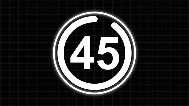 Minimal countdown timer animation from 50 to 0 seconds. Round circle 50 seconds countdown, Modern flat design with animation. circle countdown animation for special deal Promotions. 4k video