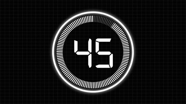 Minimal countdown timer animation from 50 to 0 seconds. Round circle 50 seconds countdown, Modern flat design with animation. circle countdown animation for special deal Promotions. 4k video