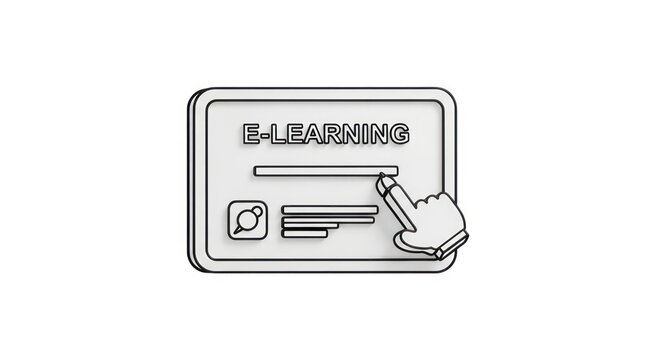 E learning online education icon graphic.