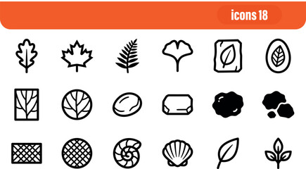 Geology and Fossils Icon Set, Thin Line Style © liubomir118809