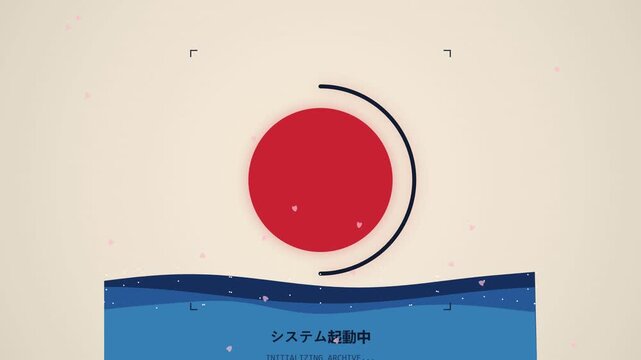 Abstract Japanese Style Motion Graphic With Loading Animation