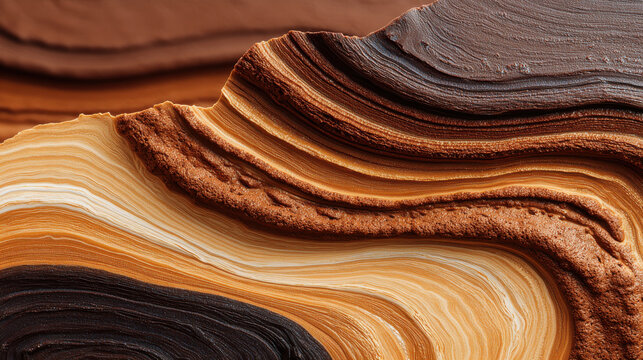 Layered terracotta mineral texture with aesthetic natural patterns creating warm and earthy abstract design
