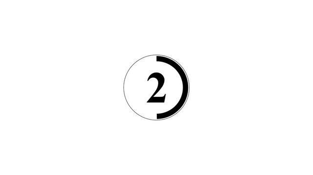 5-0 second countdown timer animation and transparent number countdown on a transparent background. Modern bullet points big-to-small countdown animation