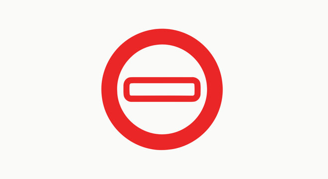 Red Circle Prohibition Sign Symbol.