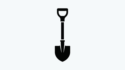 Minimalist shovel icon featuring a classic round-point digging. © MOCHRABBUL