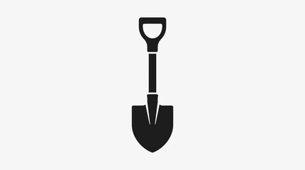 Minimalist shovel icon featuring a classic round-point digging. © MOCHRABBUL