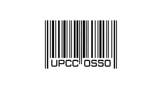 UPC barcode label sticker closeup.