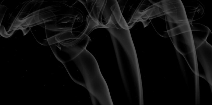 Smoke abstract background, black background with white smoke