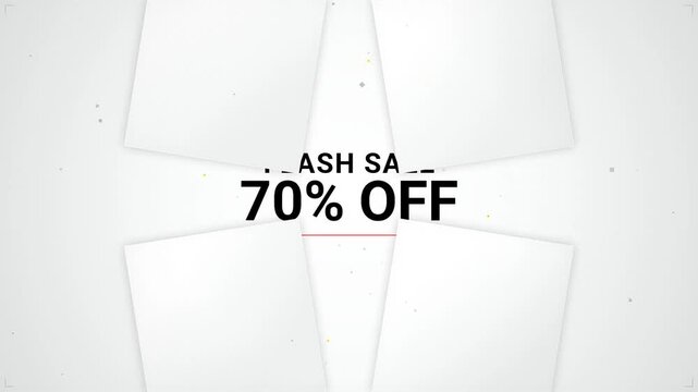 Minimalist Flash Sale Seventy Percent Off Promo Video with Clean Shadow Box Design