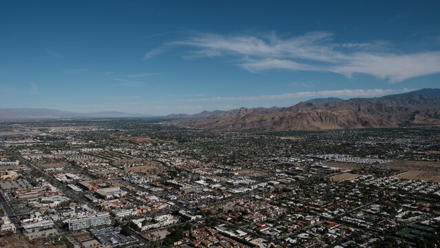 aerial view over palm springs