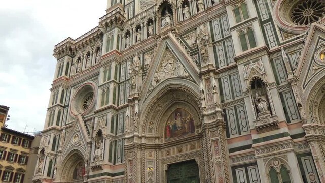 Florence Cathedral, formally Cattedrale di Santa Maria del Fiore (Cathedral of Saint Mary of Flower), is cathedral of Florence, Italy. Exterior of basilica is faced with polychrome marble panels.