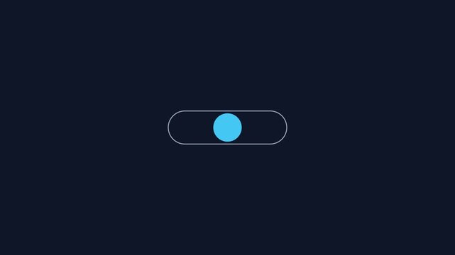 Minimalist ui toggle switch animation: blue button sliding on and off for digital interface 4k