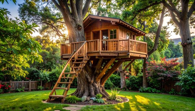 Treehouse in Garden.