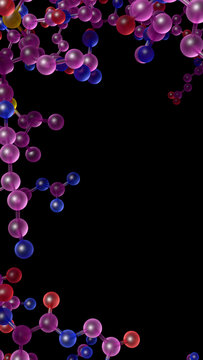 Detailed 3d model illustrating the intricate atomic structure of a real protein on black.
