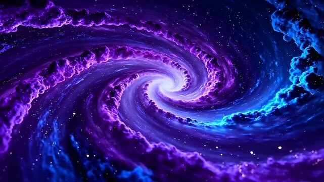 Galaxy spiral with stars