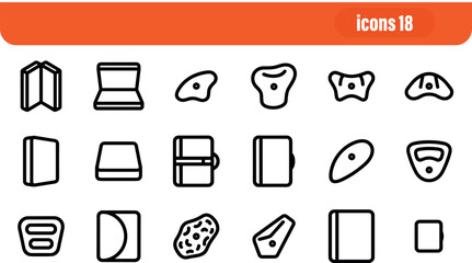 Bouldering and Climbing Holds Line Icons Set © liubomir118809