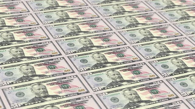 50 Money Printing Background Animation