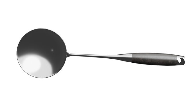 Metal Spoon on White Background