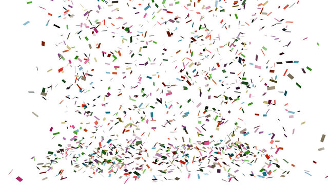 Colorful Confetti Falling on White Background