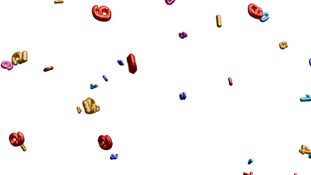 Floating Colorful Alphabet Letters on White Background