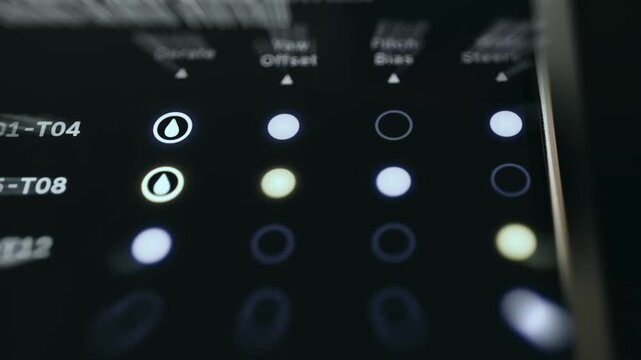Fleet Response Matrix control panel for managing wind turbines