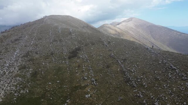 Drone flight in Albania, near Orikum, spring time