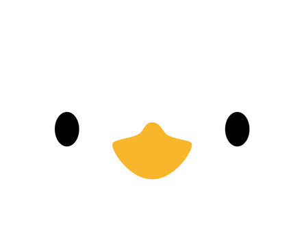 Cute Flat Vector Duck Face Icon