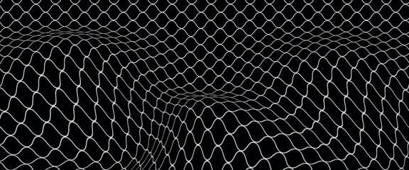 Net texture pattern on white background. Net texture pattern for backdrop and wallpaper. Realistic net pattern with black squares. Geometric background, vector Eps10 © Faisol