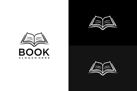 Modern open book logo design vector