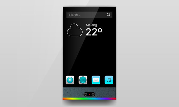 Smartphone weather application user interface design template