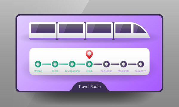 Train Travel Route Map Interface Web Page