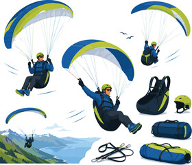 Paragliding Extreme Sport Activity and Equipment Collection Keywords: paragliding, extreme sport © Nargis