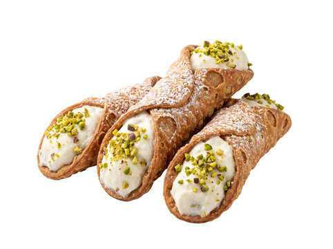 Traditional Sicilian Cannoli Isolated on Transparent Background