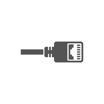 Ethernet network cable connector icon representing internet connection and data networking.