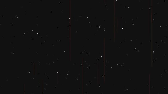 Flat Design Space Background with Concentric Circles Minimalist Retro Planets and Falling Digital Data Rain for Lo-Fi Music and Motion Graphics