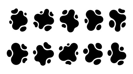 Black dog paw prints on white background © MUKTARANI