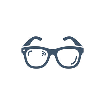 Smart glasses eyewear icon with wifi connectivity symbol for wearable technology concept.