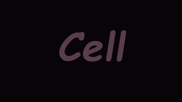 Cell biology animation: pink organic amoeba shape morphing and text label for scientific education and medical research presentation 4k