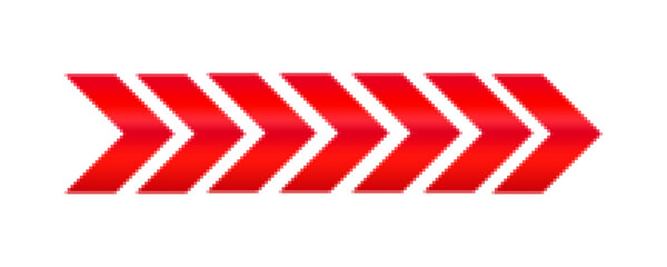 Obraz premium Red Chevron Arrow Direction Icon Isolated on Transparent Background | Modern Forward Navigation Symbol PNG Design Element
