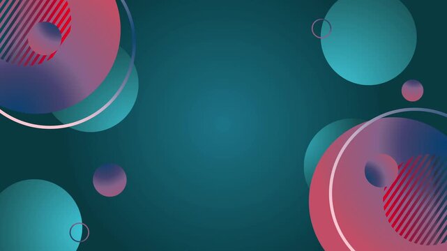 Abstract background with glowing circles gradients and striped rings modern geometric design animation