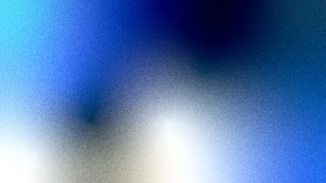 Gradient background displays a smooth transition from deep blue to bright white with a grainy texture that provides ample copy space for modern design projects.